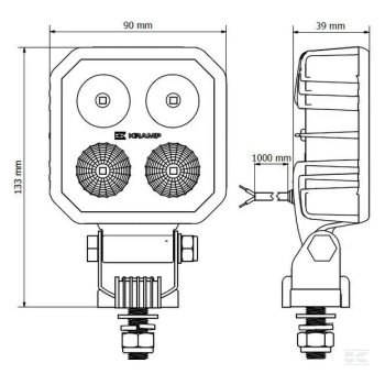 Kit phare de travail LED combo bleu spéciale pulvérisateur
